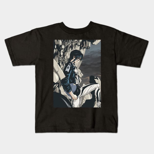 Original Manga Poster Mecha Pilot Kids T-Shirt by Jay Spotting